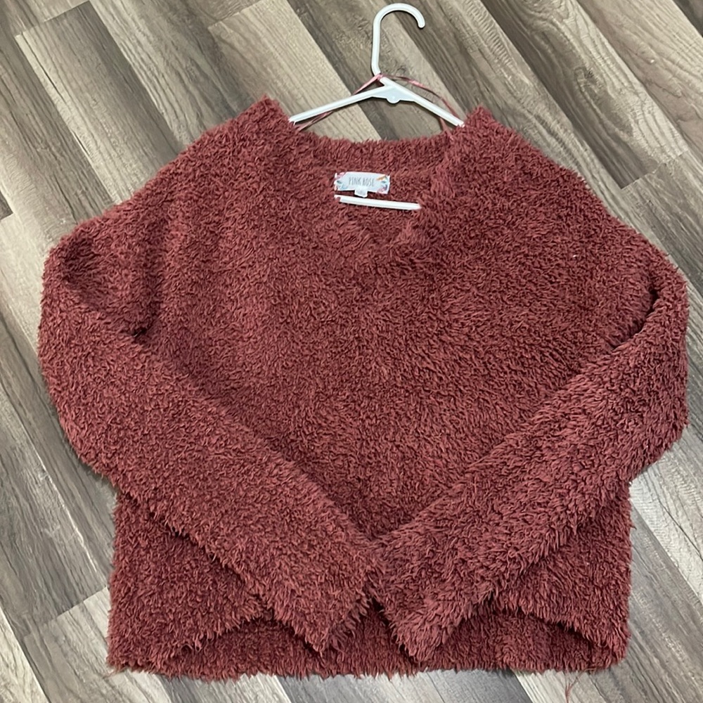 Pink Rose Teddy sweater